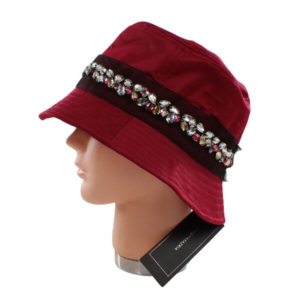 BCBGMAXAZRIA Rhinestone Adorned Fancy Bucket Hat #HT232 - Picture 1 of 2